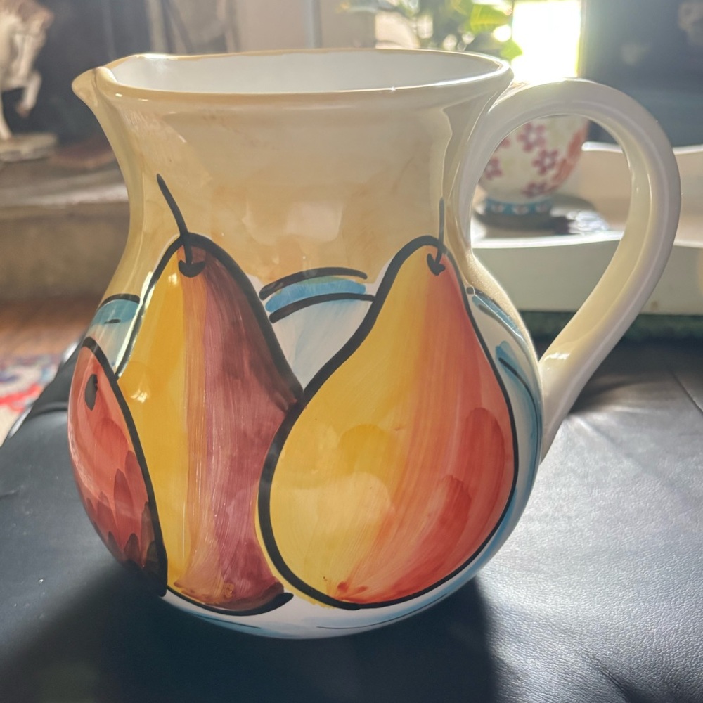 Pier 1 Multicolor Pear Ceramic Pitcher